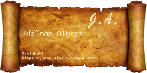 Jónap Albert névjegykártya
