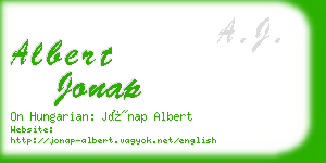 albert jonap business card